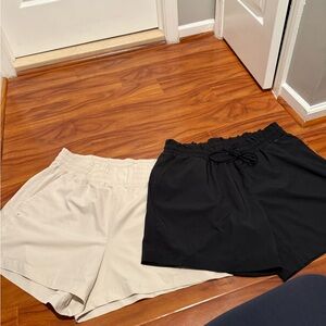 Women's Black and Cream Shorts